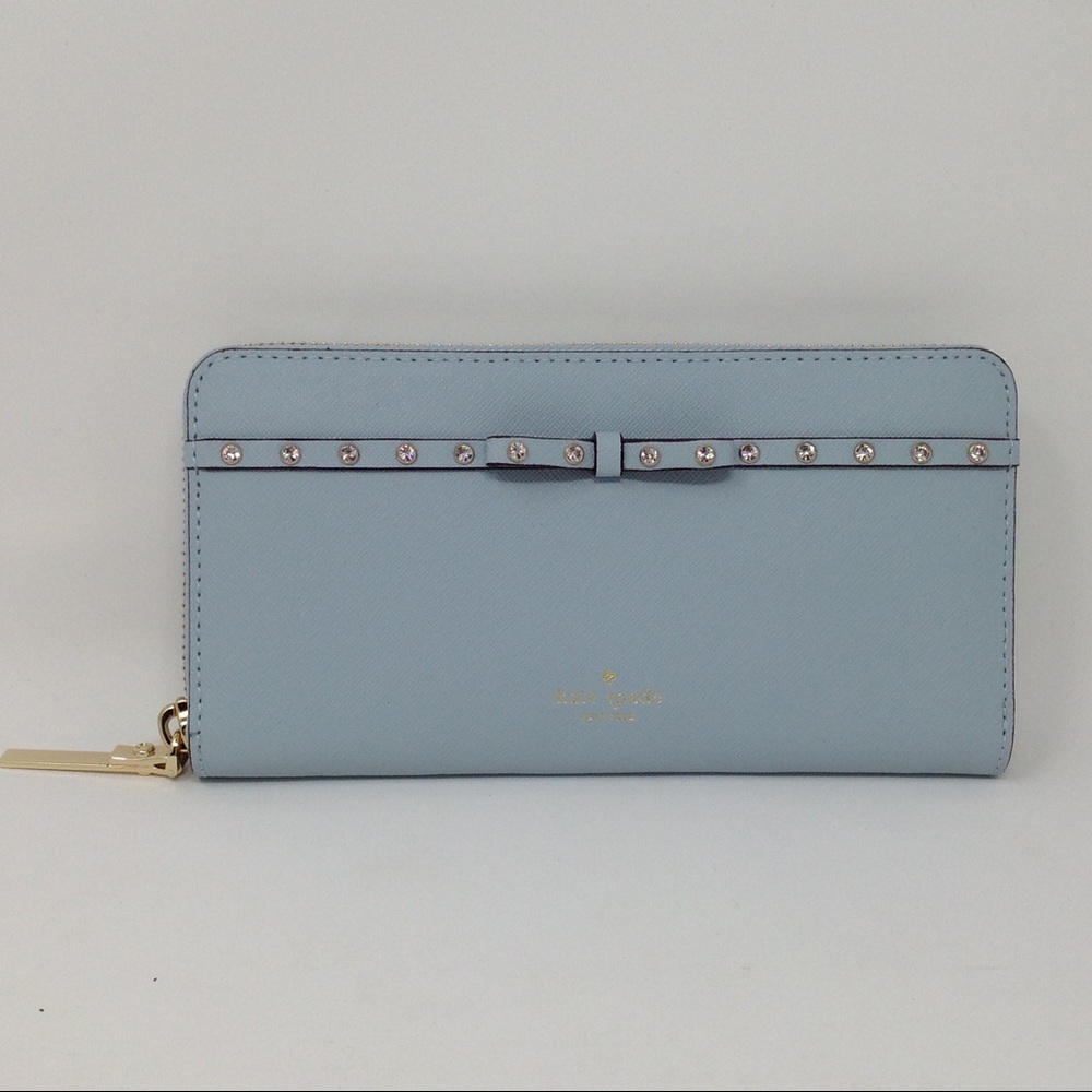 Kate Spade Elliott St Lacey shimmer blue wallet - Picture 2 of 8